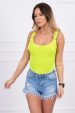 BLUZKA BODY Z ZAPINANYMI RAMIĄCZKAMI ŻÓŁTY NEON